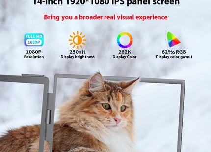 14-inch Dual-screen Portable Monitor Laptop With Wall-mounted External Expansion Screen Dual-screen Portable Screen