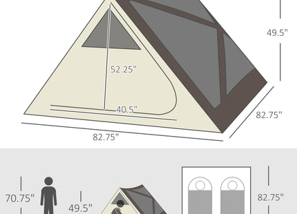 2-3 People Pop Up Camping Tent Waterproof Automatic Instant Tent Portable Cabana Beach Tent with Rainfly, Carry Bag, Windows and Doors, Outdoor Camping Hiking Indoor