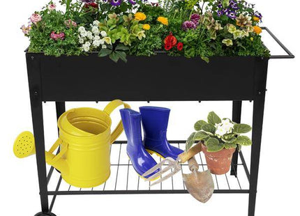 Mobile Metal Raised Garden Bed Cart With Legs For Outdoor House Patio