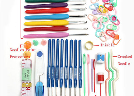 Crochet Set Handmade Wool Crochet Crochet Tool Set Combination Bag Metal Aluminum Yarn Needle