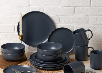 12-Piece Stoneware Dinnerware Sets With Mugs  Microwave  Dishwasher Safe  Non-Toxic Dinner Plates Bowls Set Stackable Matte Glaze Kitchenware For 3
