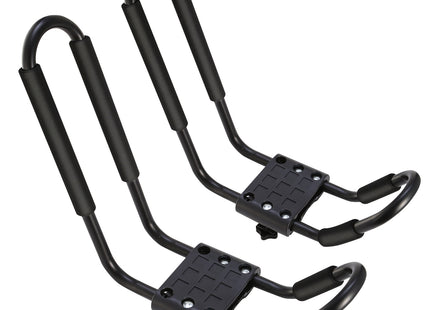 1 Pair Universal J-Bar Kayak Carrier 220LBS Load Heavy Duty Canoe Car Top Mount Carrier Roof Rack With 2Pcs Tie Down Straps