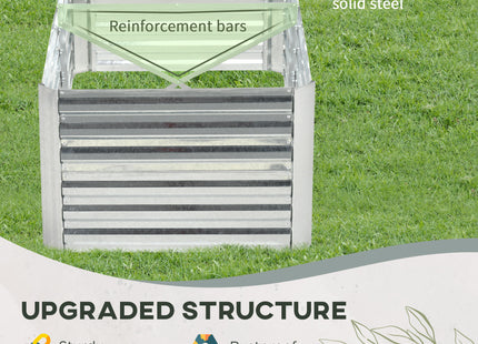 Galvanized Raised Garden Bed, Steel Outdoor Planters with Reinforced Rods, 71" x 36" x 23", Silver