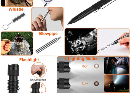 125Pcs Survival Kits Professional Emergency Survival Gear Tactical First Aid Kit Supplies For Outdoor Adventure Camping Hiking Hunting