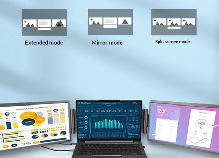 14-inch Dual-Screen Portable Monitor For Laptop External Display Extension