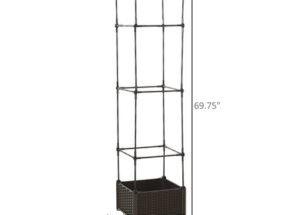 Raised Garden Bed with Trellis, Self-Watering Planter Box, 69.7" Tomato Planters for Climbing Plants Vegetable Vine Flowers