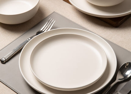 12-Piece Stoneware Dinner Plates Bowls Sets  Microwave & Dishwasher Safe   Non-Toxic Dinner Plates Bowls Set    Stackable Matte Glaze Kitchenware For 4