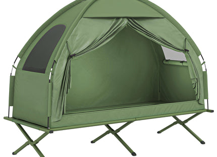 Camping Tent Cot, Single Person Folding Cot Combo, Off-Ground Tent, Covered Outdoor Bed with Carry Bag for Hiking, Camping