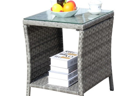 Outdoor Patio Furniture 1 Coffee Table With Clear Tempered Glass