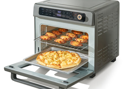 12-IN-1 Air Fryer Toaster Oven, 25L Convection Oven, 1700W Stainless Steel Toaster Ovens Countertop Combo With Grill, Pizza Pan, Gloves, 12 Slices Toast, 12-inch Pizza, Home And Commercial Use