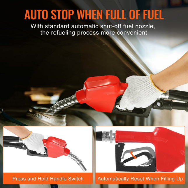Fuel Transfer Pump 12V 10 GPM 1/4 HP Diesel Pump With Auto Fuel Nozzle