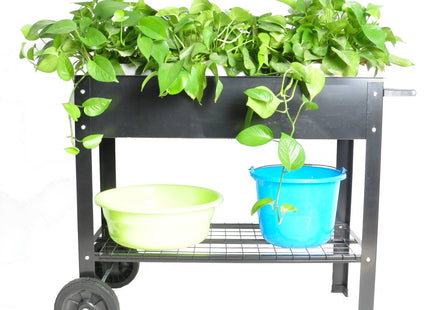 Mobile Metal Raised Garden Bed Cart With Legs For Outdoor House Patio