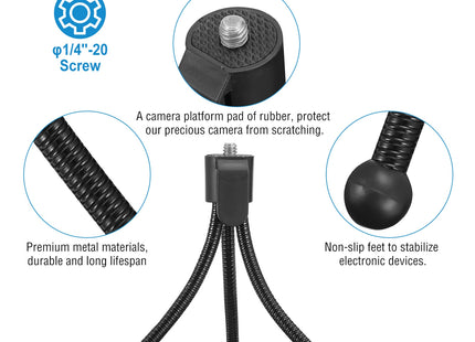 Tripod Stand For Camera Mini Projector Flexible Tripod Holder Heavy Duty Camera Tabletop Mount With Anti-slip Feet For Photograph Recording