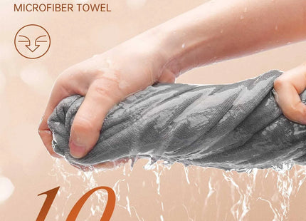 Women 3 PC Microfiber Hair Towel Wrap Ultra Absorbent Hair Turbans For Curly, Long & Thick Hair Blue,Grey,Pink