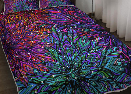3 Pieces Floral Quilt Set, Lightweight Colorful Bedding Set With 2 Pillowcases, Teen Girl Bedspread Coverlet