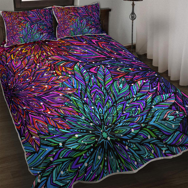 3 Pieces Floral Quilt Set, Lightweight Colorful Bedding Set With 2 Pillowcases, Teen Girl Bedspread Coverlet