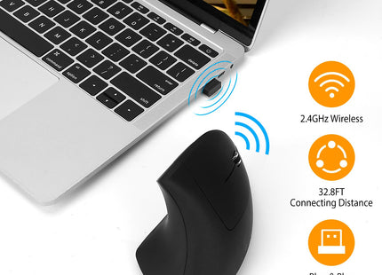 2.4G Wireless Vertical Mouse Ergonomic Optical Mice With 6 Buttons 3 Adjustable DPI 800 1200 1600 Levels For Laptop PC Computer