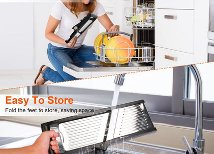1Pc Mandoline Food Slicer Stainless Steel Food Cutter Vegetable Fruit Chopper Grater Peeler Kitchen Julienne Slicer With 5 Adjustable Blades Food Holder