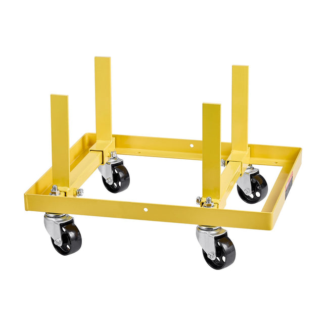 Engine Stand, 750 LBS Load Capacity Engine Motor Stand With Adjustable Width & Length, Heavy-Duty Steel Motor Holder With 4 Swivel Casters And 2 Ratchet Straps, Suitable For Most Engines