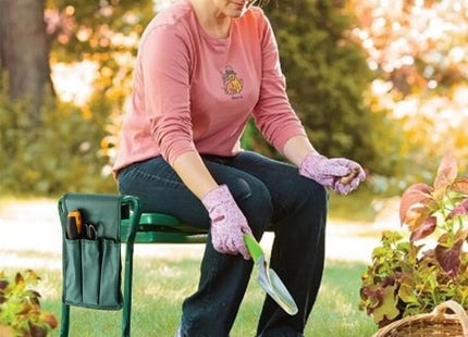 Foldable Garden Kneeler Seat With Kneeling Soft Cushion Pad Tools Pouch Portable Gardener