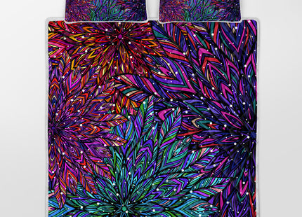 3 Pieces Floral Quilt Set, Lightweight Colorful Bedding Set With 2 Pillowcases, Teen Girl Bedspread Coverlet