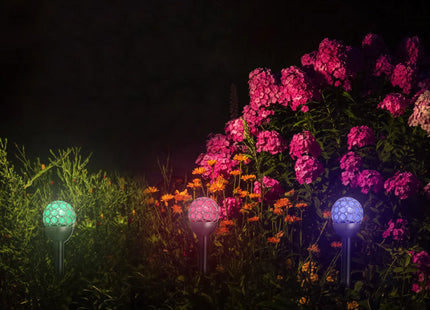 3 Pcs Outdoor Solar Lights IP44 Waterproof Ball RGB Light Garden Decor Lamp Landscape Christmas