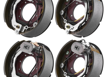 Electric Trailer Brake Kit, 12.25 X 3.375 Inch, 2 Pairs Self-Adjusting Electric Brakes Kit For 10000 Lbs Trailer Axle, Backing Plates For Braking System Part Replacement, Fit For Trailers, RVs