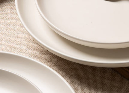 12-Piece Stoneware Dinner Plates Bowls Sets  Microwave & Dishwasher Safe   Non-Toxic Dinner Plates Bowls Set    Stackable Matte Glaze Kitchenware For 4