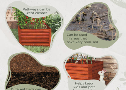 Galvanized Raised Garden Bed, Steel Outdoor Planters with Reinforced Rods, 71" x 36" x 23", Dark Brown