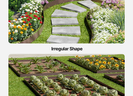 Steel Landscape Edging 5 Packs 39x3in Rust-Resistant Garden Edging Border Brown