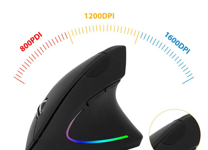 2.4G Wireless Vertical Mouse Ergonomic Optical Mice With 6 Buttons 3 Adjustable DPI 800 1200 1600 Levels For Laptop PC Computer