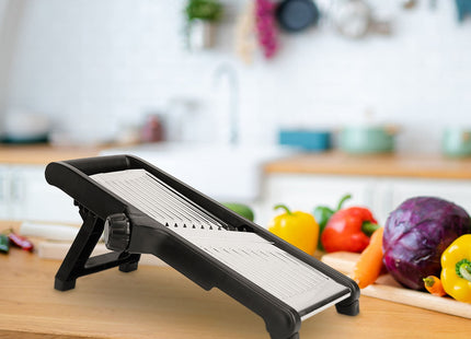 1Pc Mandoline Food Slicer Stainless Steel Food Cutter Vegetable Fruit Chopper Grater Peeler Kitchen Julienne Slicer With 5 Adjustable Blades Food Holder