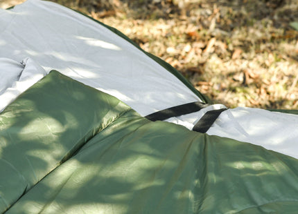 2-Person Folding Camping Cot Portable Outdoor Bed Set with Sleeping Bag, Inflatable Air Mattress, Comfort Pillows and Carry Bag, Soft and Comfortable for Outdoor Travel Camp Beach Vacation