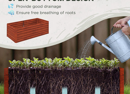 Galvanized Raised Garden Bed, Steel Outdoor Planters with Reinforced Rods, 71" x 36" x 23", Dark Brown