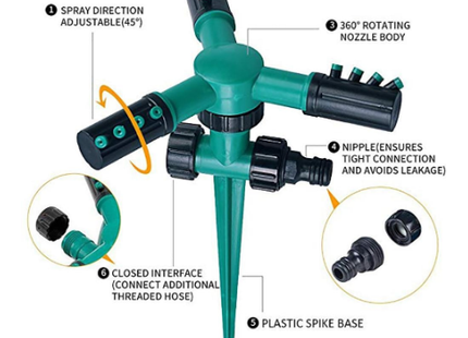 360 Automatic Rotating Sprinkler Irrigation Garden Lawn Courtyard Household Garden Water Adjustable Sprinkler Irrigate Tools