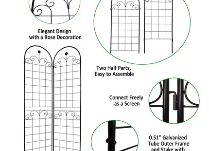 4 Pack Metal Garden Trellis For Climbing Plants Outdoor Netting Trellis