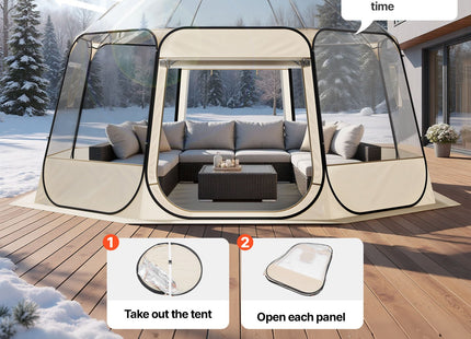 Pop Up Bubble Tent, 15 X 13.8 Ft Waterproof & UV-Resistant, Clear Camping Tent Shelter, Outdoor Garden Dome Igloo Tents With Windows, 540° Panoramic View, For 12-15 Persons Patio Backyard