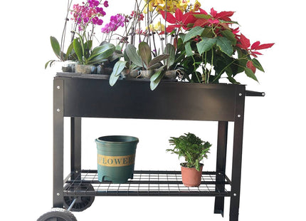 Mobile Metal Raised Garden Bed Cart With Legs For Outdoor House Patio
