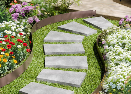 Steel Landscape Edging 5 Packs 39x3in Rust-Resistant Garden Edging Border Brown
