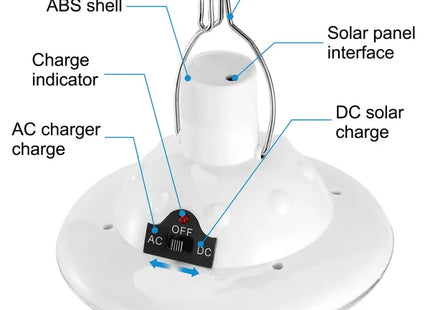 Solar Camping Light Portable Outdoor Hanging LED Bulb Lamp Lantern Emergency Light For Camping Hiking