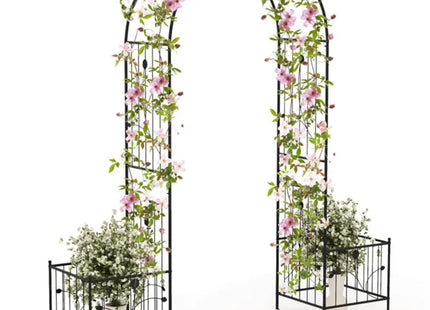 Multifunctional Outdoor Trellis - Climbing Vines Support+Flower/Vegetable Planters, 80"x20"x86"