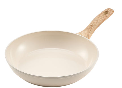 Frying Pan Skillet, Aluminum Egg Fry Pans, 3 Piece (8, 9.5, 11 In), Nonsitck Ceramic Heavy-Duty Skillets With Heat-Resistant Handle, Chef's Kitchen Cookware For Gas, Electric, Induction, Beige