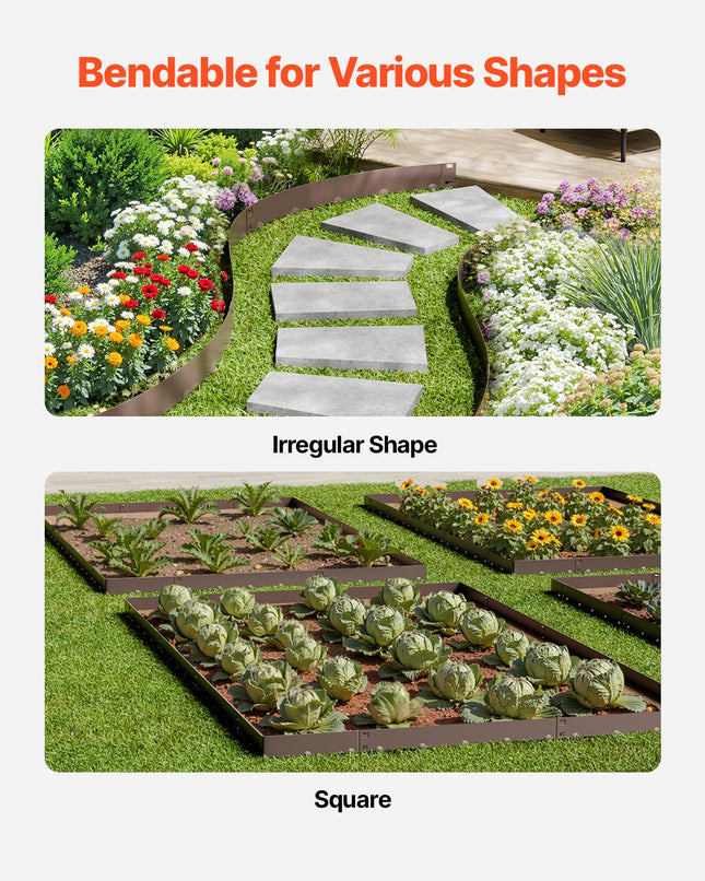 Steel Landscape Edging 5 Packs 39 X 5in Rust-Resistant Edging Border Brown