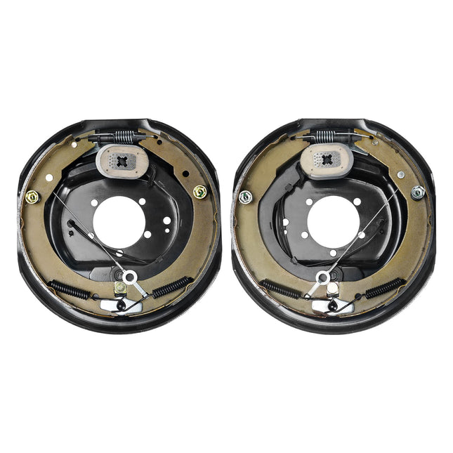 Electric Trailer Brake Assembly, 12" X 2", 1 Pair Self-Adjusting Electric Brakes Kit For 7000 Lbs Axle, 5-Hole Mounting, Backing Plates For Braking System Part Replacement (1 Right + 1 Left)