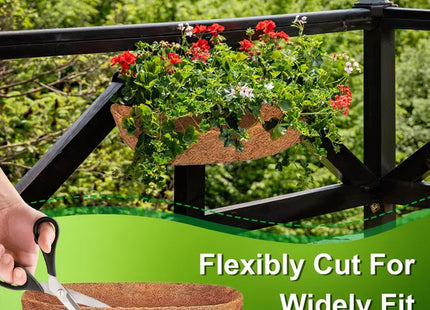 3Pcs 24in/30in/36in Trough Coco Liners For Planters Coconut Coir Planter For Window Box Hanging Trough Basket Half Moon Planter Liner Replacement For Garden Fence Flower Vegetable