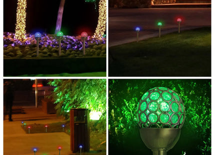 3 Pcs Outdoor Solar Lights IP44 Waterproof Ball RGB Light Garden Decor Lamp Landscape Christmas