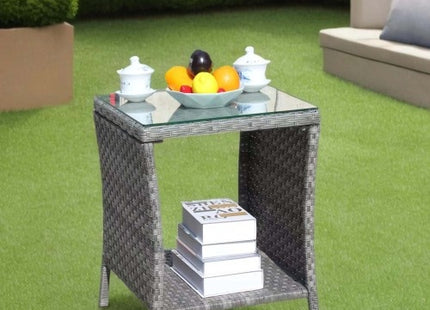 Outdoor Patio Furniture 1 Coffee Table With Clear Tempered Glass