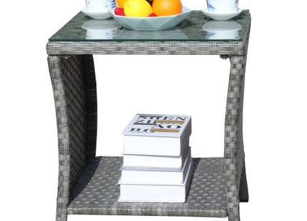 Outdoor Patio Furniture 1 Coffee Table With Clear Tempered Glass