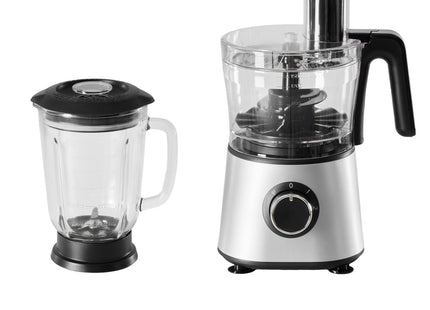 300W Food Processor With Blender & Dough Tool, 2 Speeds, Sharp Blades, Safety Lock -1.5L Glass Jar