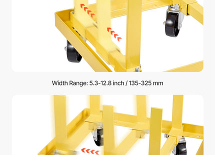 Engine Stand, 750 LBS Load Capacity Engine Motor Stand With Adjustable Width & Length, Heavy-Duty Steel Motor Holder With 4 Swivel Casters And 2 Ratchet Straps, Suitable For Most Engines